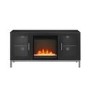 Black Painted Wood Effect TV Unit with Electric Fire & Storage - TV's up to 55" - Foster