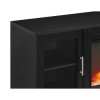 GRADE A1 - Black Painted Wood Effect TV Unit with Electric Fire &amp; Storage - TV&#39;s up to 55&quot; - Foster