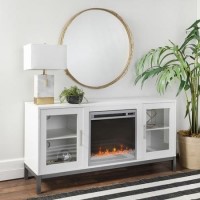 Large White TV Unit with Electric Fire & Storage - Foster - TV's up to 55" Large White TV Unit with Electric Fire & Storage - Foster - TV's up to 55"
