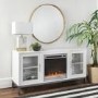 Large White TV Unit with Electric Fire & Storage - Foster - TV's up to 55"