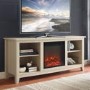 Foster Light Wood Effect TV Unit with Electric Fire & Storage - TV's up to 60"