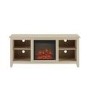 Foster Light Wood Effect TV Unit with Electric Fire & Storage - TV's up to 60"