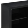 Foster Black Painted Wood Effect  TV Unit with Electric Fire & Silver Legs - TV's up to 60"