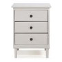 White Bedside Table in Solid Pine with 3 Drawers - Foster