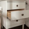 White Bedside Table in Solid Pine with 3 Drawers - Foster