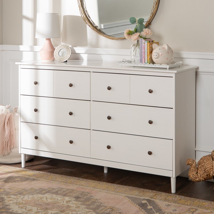 Foster Modern 6 Drawer Chest of Drawers in White