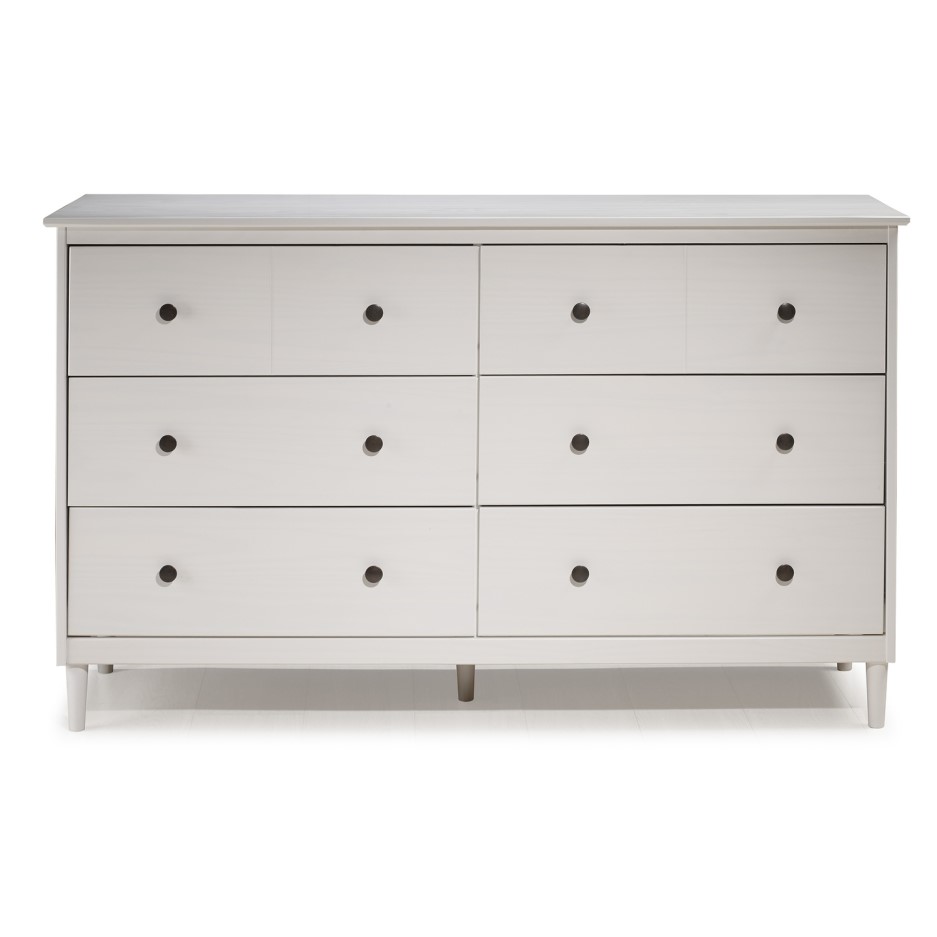 Foster Modern 6 Drawer Chest of Drawers in White | Furniture123