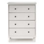 White Painted Chest of 4  Drawers with Legs - Foster