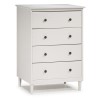 White Painted Chest of 4  Drawers with Legs - Foster