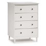 White Painted Chest of 4  Drawers with Legs - Foster