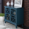 Blue Solid Wood Storage Cabinet - Foster