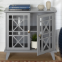Grey Solid Wood Sideboard with Double Doors - Foster