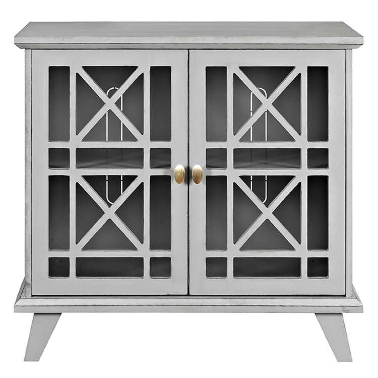 Grey Solid Wood Sideboard with Double Doors - Foster