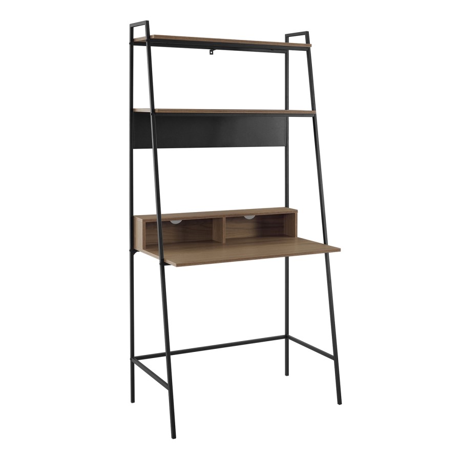 36" Modern Wood Ladder Computer Desk - Mocha