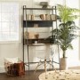 Foster Brown Wooden Ladder Desk with Shelves & Metal Frame