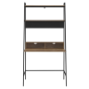 Foster Brown Wooden Ladder Desk with Shelves &amp; Metal Frame