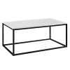 Small White Faux Marble Coffee Table with Black Base - Foster