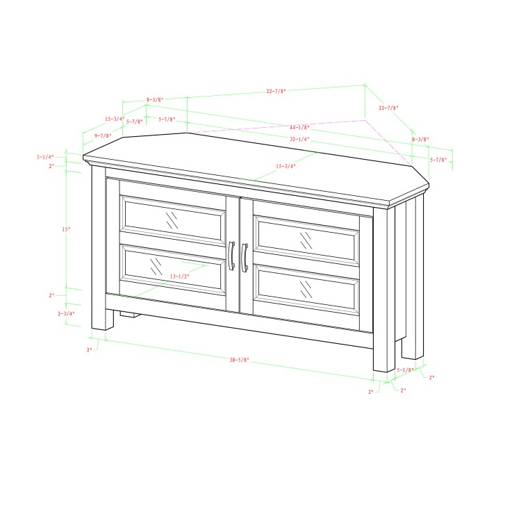 Oak Effect Corner TV Unit with Storage - Foster - TV's up to 45"