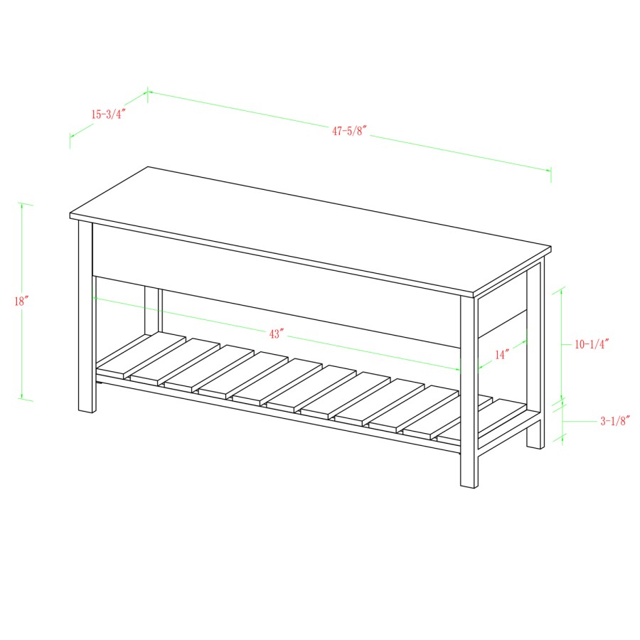 Foster Grey Storage Bench with Shoe Rack