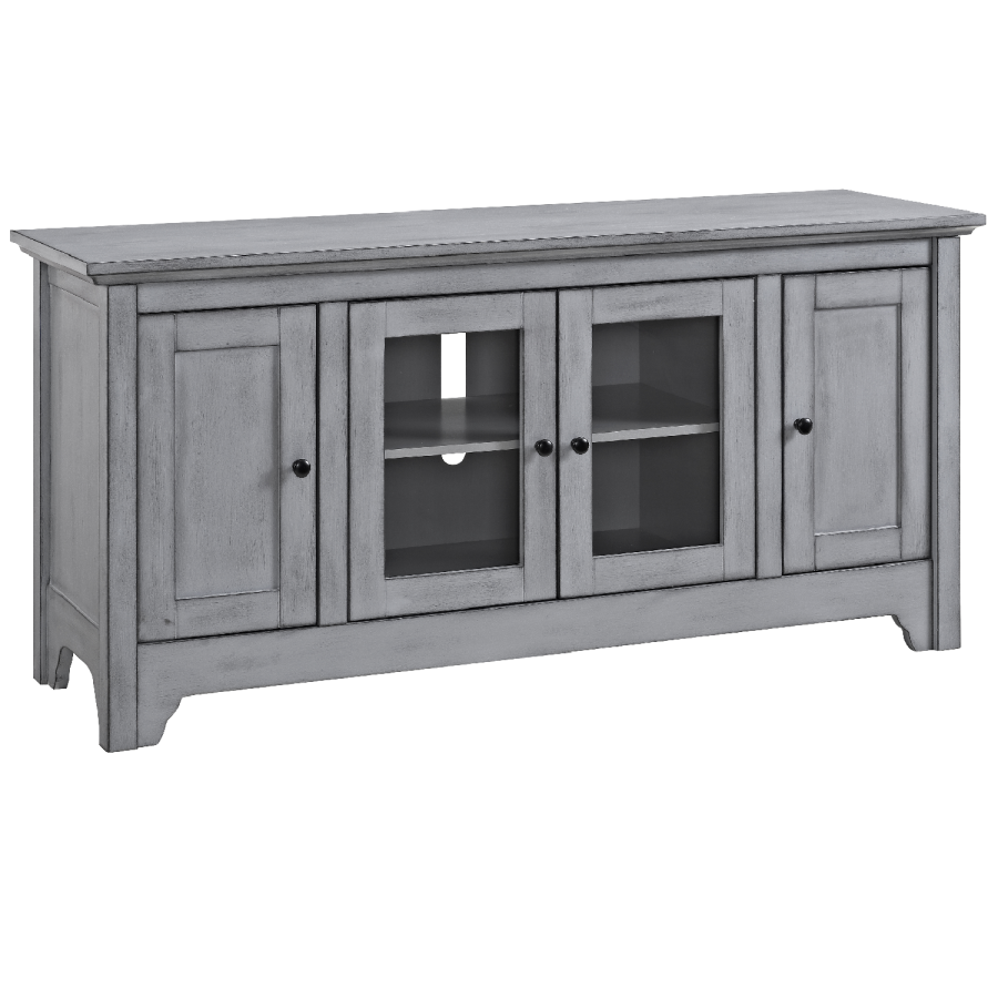 Large Grey Wooden TV Unit with Storage - Foster - TV's up to 55"