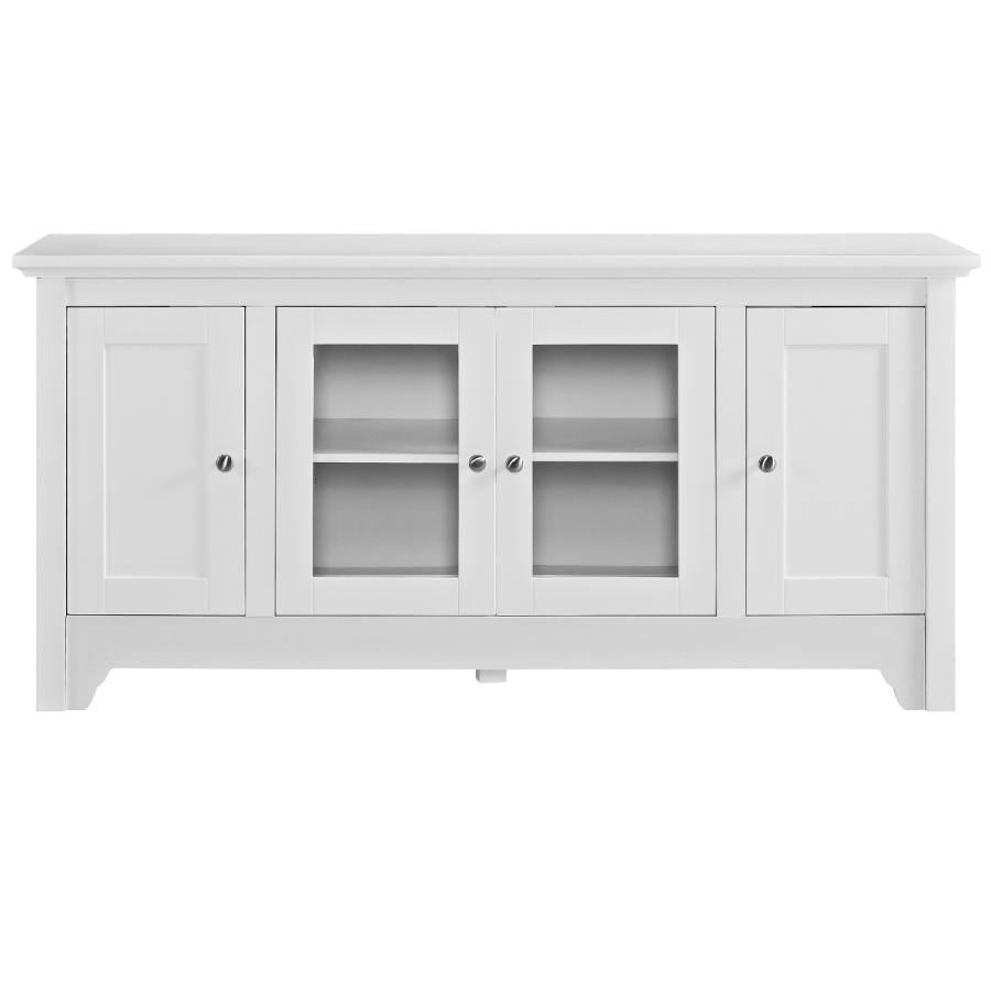 White Wood Veneer TV Unit with Storage - Foster - TV's up to 55"