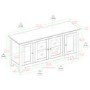White Wood Veneer TV Unit with Storage - Foster - TV's up to 55"