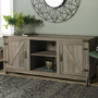 Foster Grey Wood Effect TV Unit with Open Shelves & Cupboards - TV's up to 65"