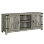 Foster Grey Wood Effect TV Unit with Open Shelves & Cupboards - TV's up to 65"