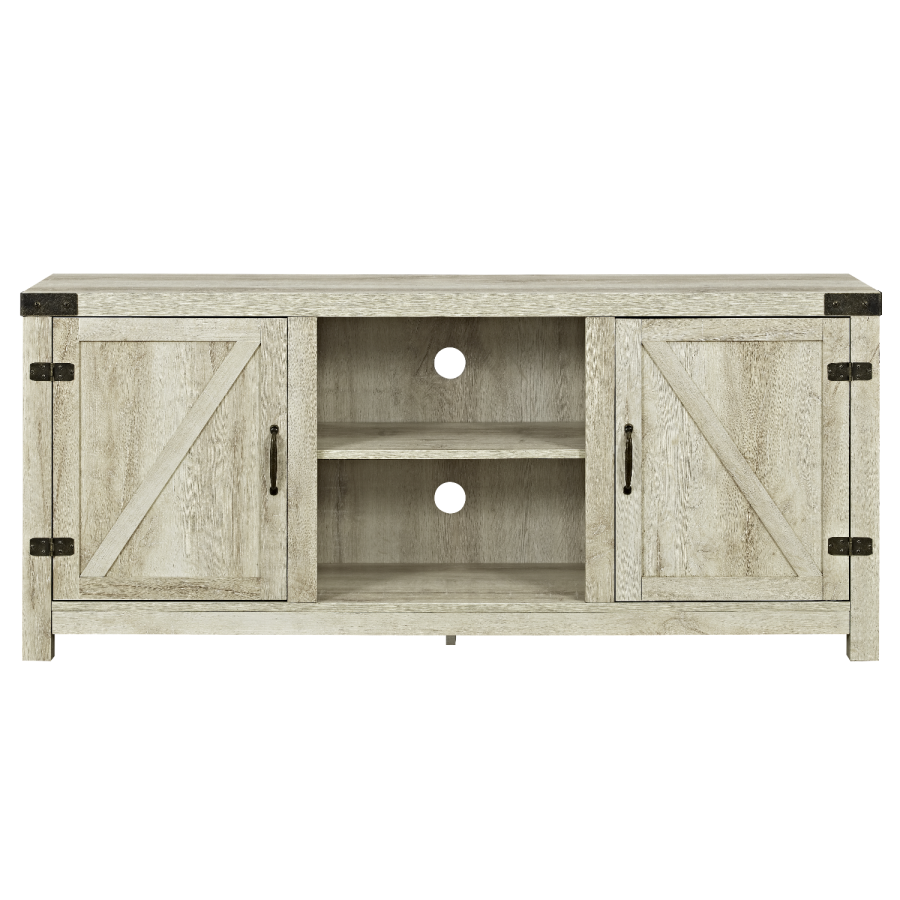 Foster Light Wood Effect TV Unit with Open Shelves & Cupboards - TV's up to 60"