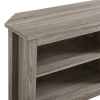 Foster Grey Wood Effect Corner TV Unit with Open Shelves - TV&#39;s up 60&quot;