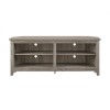 Foster Grey Wood Effect Corner TV Unit with Open Shelves - TV&#39;s up 60&quot;