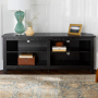 Black Wood Effect Corner TV Unit with 4 Open Shelves - Foster - TV's up to 60"