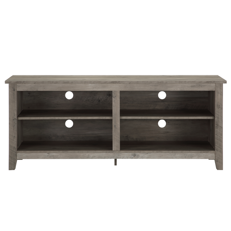 Foster Grey Wooden TV Unit with Open Shelves - TV's up to 60"