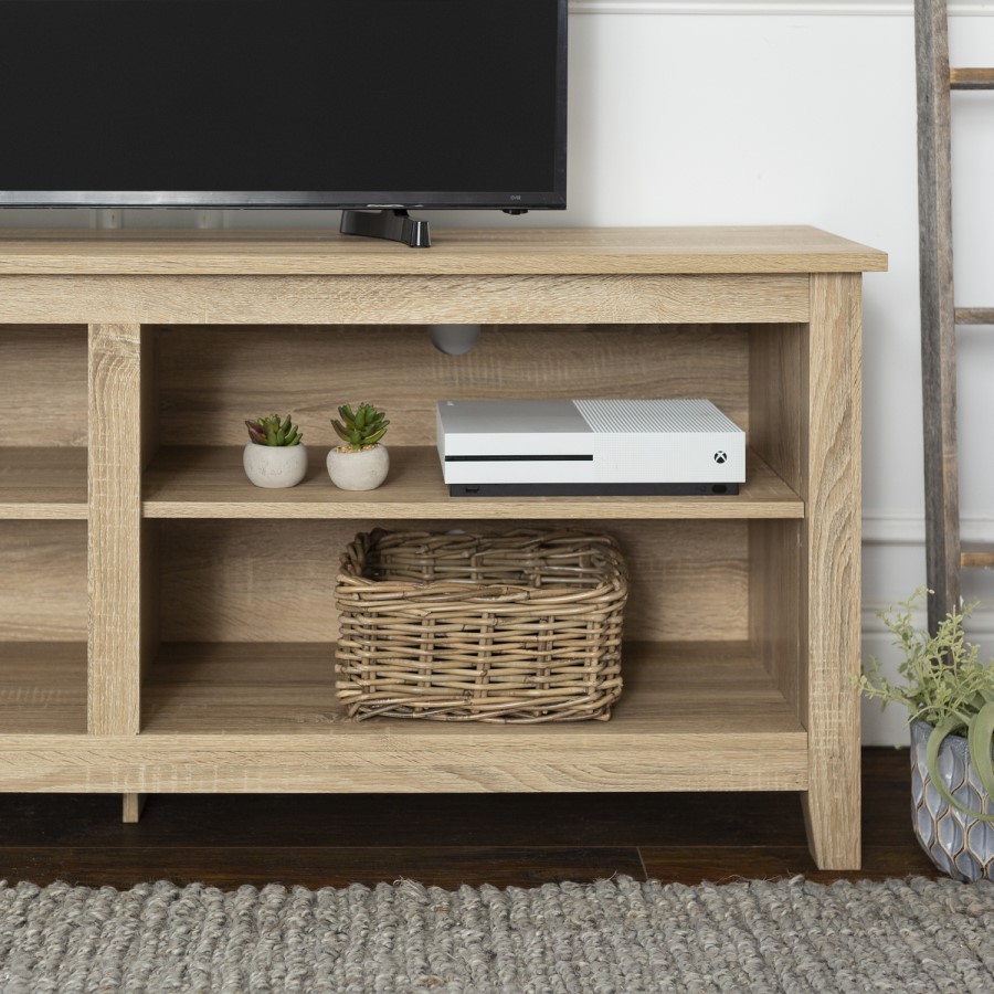 Foster Wood Effect TV Unit with 4 Open Shelves