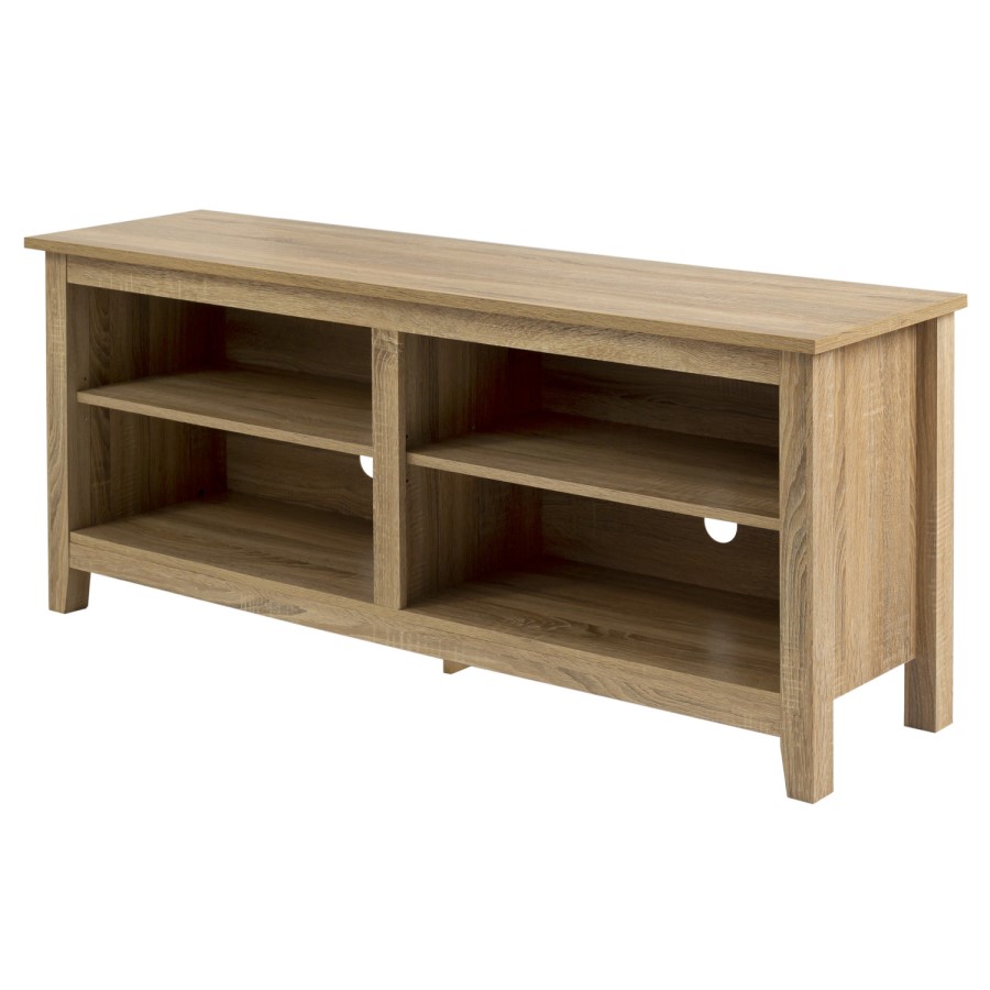 Foster Wood Effect TV Unit with 4 Open Shelves