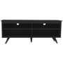 Foster Black Wooden TV Unit with Open Shelves - TV's up to 60"