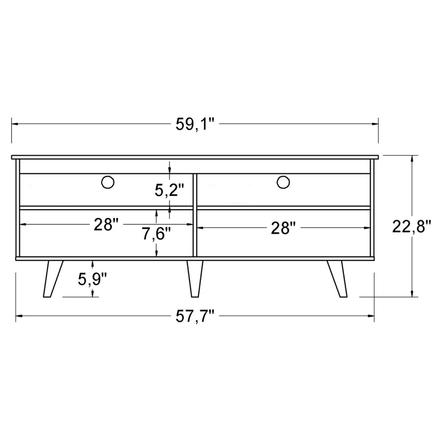 Foster Black Wooden TV Unit with Open Shelves - TV's up to 60"