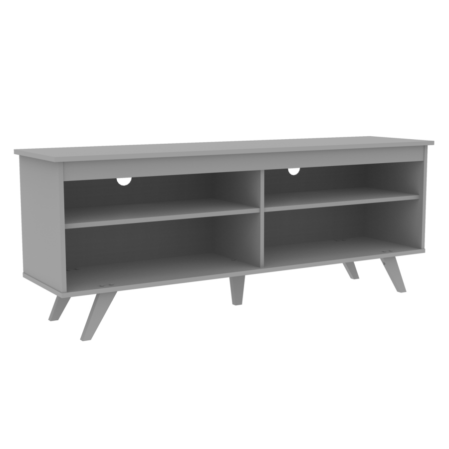 Foster Grey Wooden TV Unit with Open Shelves - TV's up to 60"