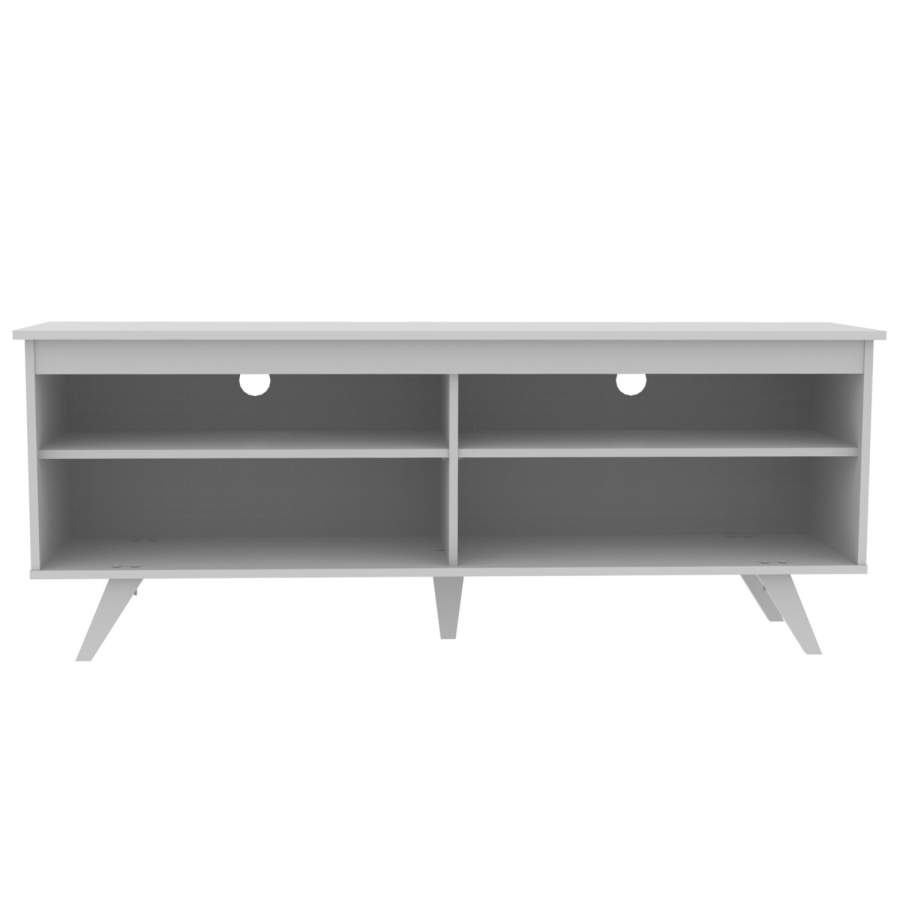 White Wooden TV Unit with Storage - Foster - TV's up to 60"