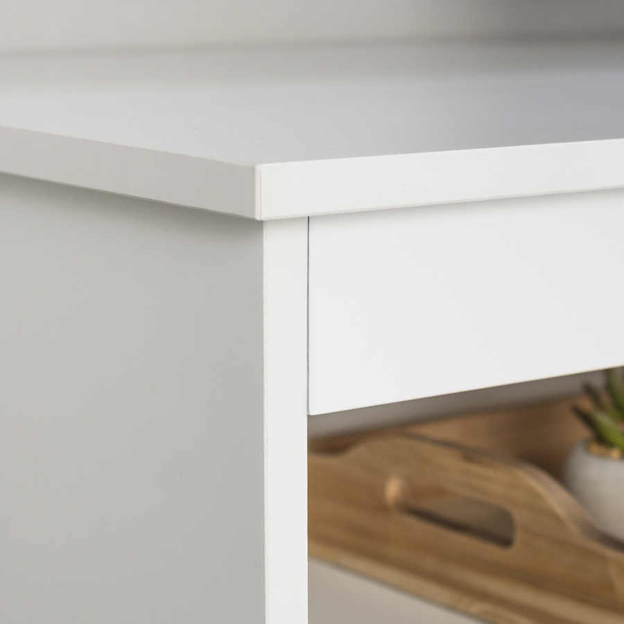 White Wooden TV Unit with Storage - Foster - TV's up to 60"