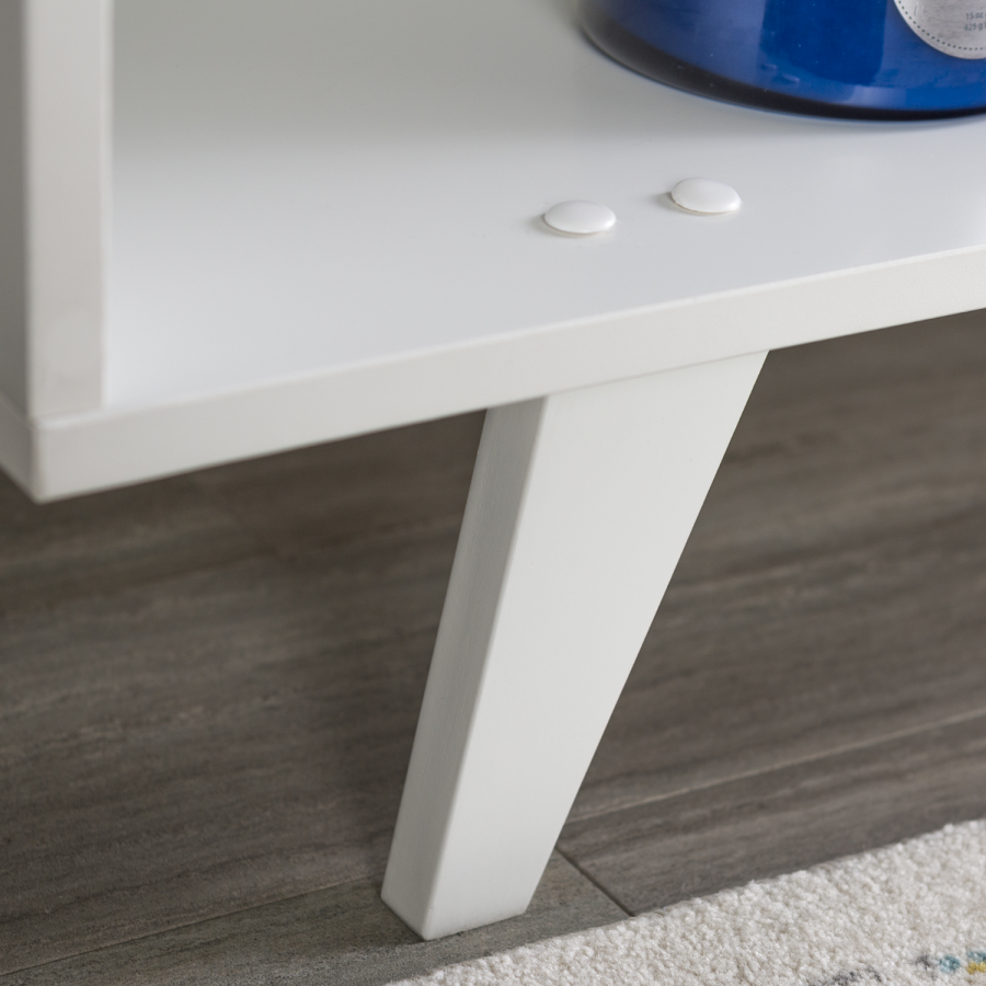 White Wooden TV Unit with Storage - Foster - TV's up to 60"