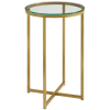 Foster Gold Side Table with Tempered Glass Top
