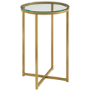 Foster Gold Side Table with Tempered Glass Top