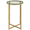 Foster Gold Side Table with Tempered Glass Top