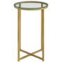 Foster Gold Side Table with Tempered Glass Top