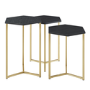 GRADE A2 - Foster Hexagon Nest of 3 Tables with Gold Base
