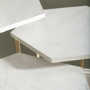 White Marble Hexagon Nest of 3 Tables with Gold Base - Foster
