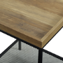 Foster Oak Side Table with Metal Mesh Shelf