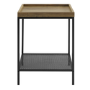 Foster Oak Side Table with Metal Mesh Shelf