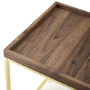 Foster Wood Effect Square Side Table with Gold Mesh Shelf